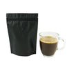 Foil Coffee Valve Stand Strong™ Pouches with Zipper Seal - Dark Roast Black