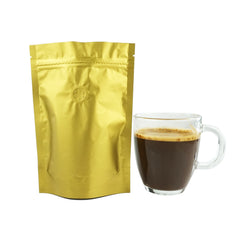 Blonde Roast Gold Foil Coffee Valve Stand Strong® Pouches with Zipper Seal