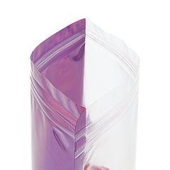 Reusable Flat Zipper Seal Bags – Half Gemstone Colored Mylar with Clear Front