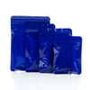 Reusable Flat Zipper Seal Bags – Half Gemstone Colored Mylar with Clear Front - Half Blue Sapphire