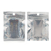 Clear Front and Half Diamond Holographic Swirl Mylar Zipper Seal Bags with Hang Hole - Half Diamond Holographic
