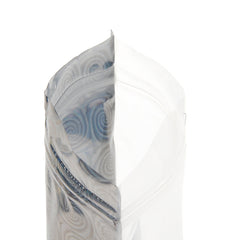 Clear Front and Half Diamond Holographic Swirl Mylar Zipper Seal Bags with Hang Hole