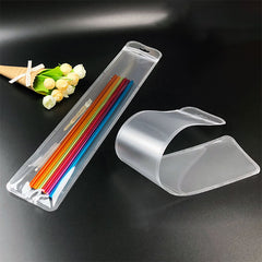 Half Semi-Frost Translucent Plastic Flat QuickQlick® Bags with Rounded Corners and Butterfly Hang Hole