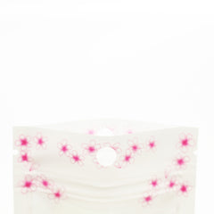 Glossy Floral White Polyethylene Zipper Seal Flat Bags with Flower Border and Hang Hole