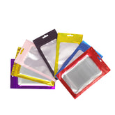 Matte Mylar Foil Flat Zipper Seal Bags with Translucent Border & Butterfly Hang Hole