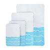 Matte Ocean White Blue Waves Mylar Foil Open Top Packaging Bags - Ocean White