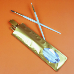 Glamorous Gold Metallized Open Top Bags with a Clear Oval Transparent Window