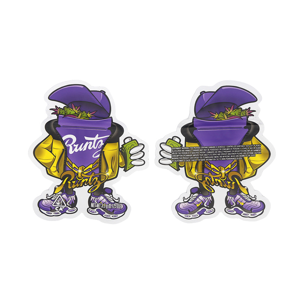 Flat Zipper Seal Bags – Purple Chain Man Die Cut Smell Proof