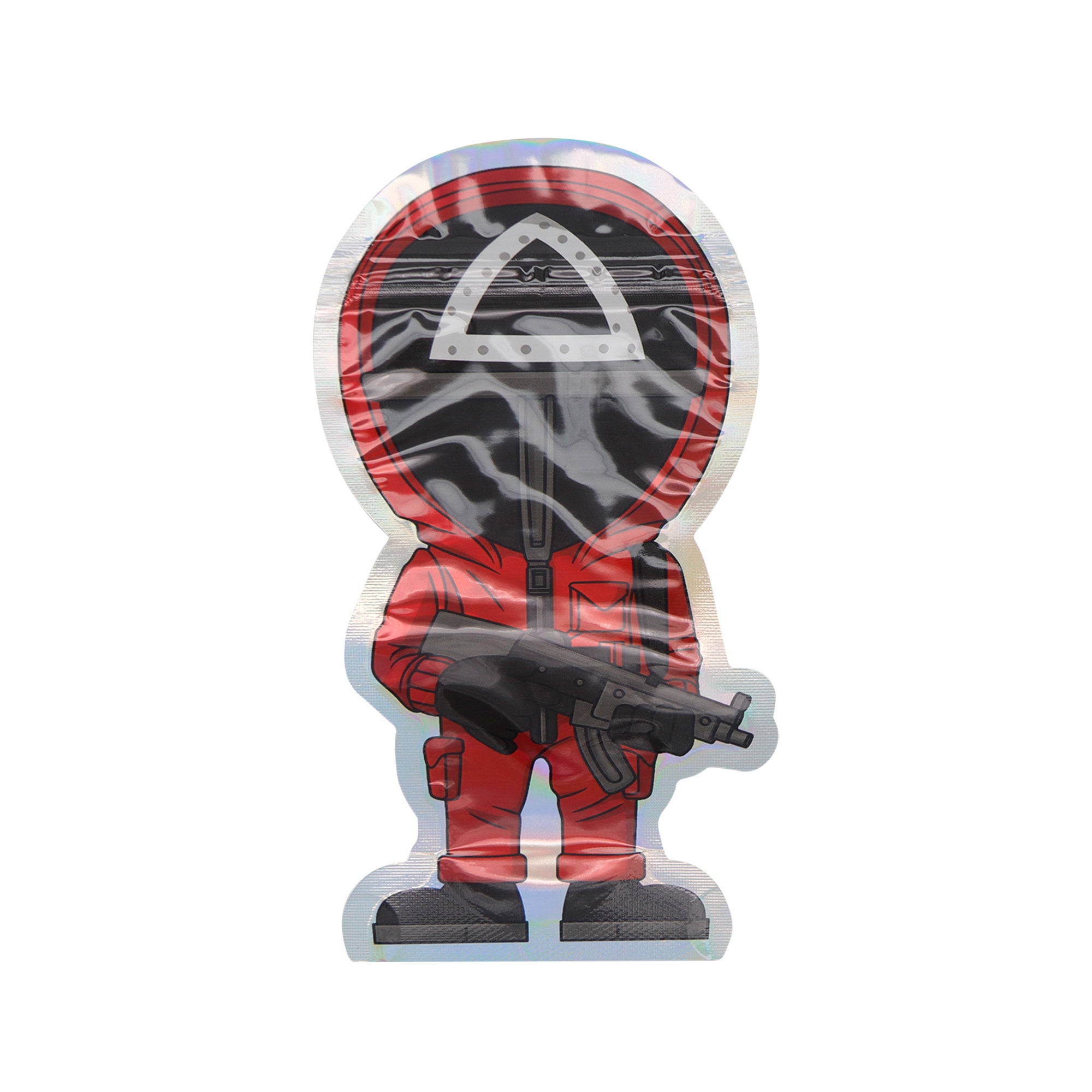 Holographic Die Cut Pink Guard Smell Proof Metallized Foil Stand Strong® Bags