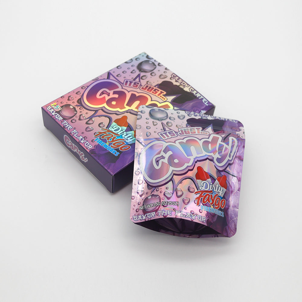 Holographic Popsicle Smell Proof Metallized Foil Stand Strong Bags with Matching Box 3.5g