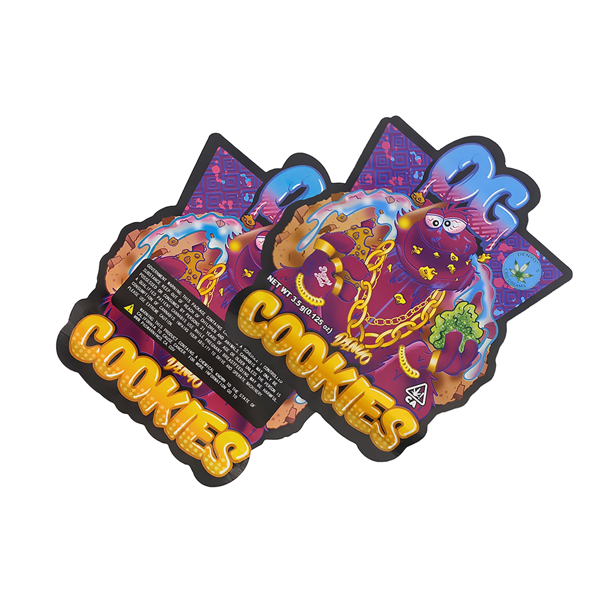 Flat Zipper Bottom Seal Bags – Cookie Animal Design Smell Proof Mylar Foil