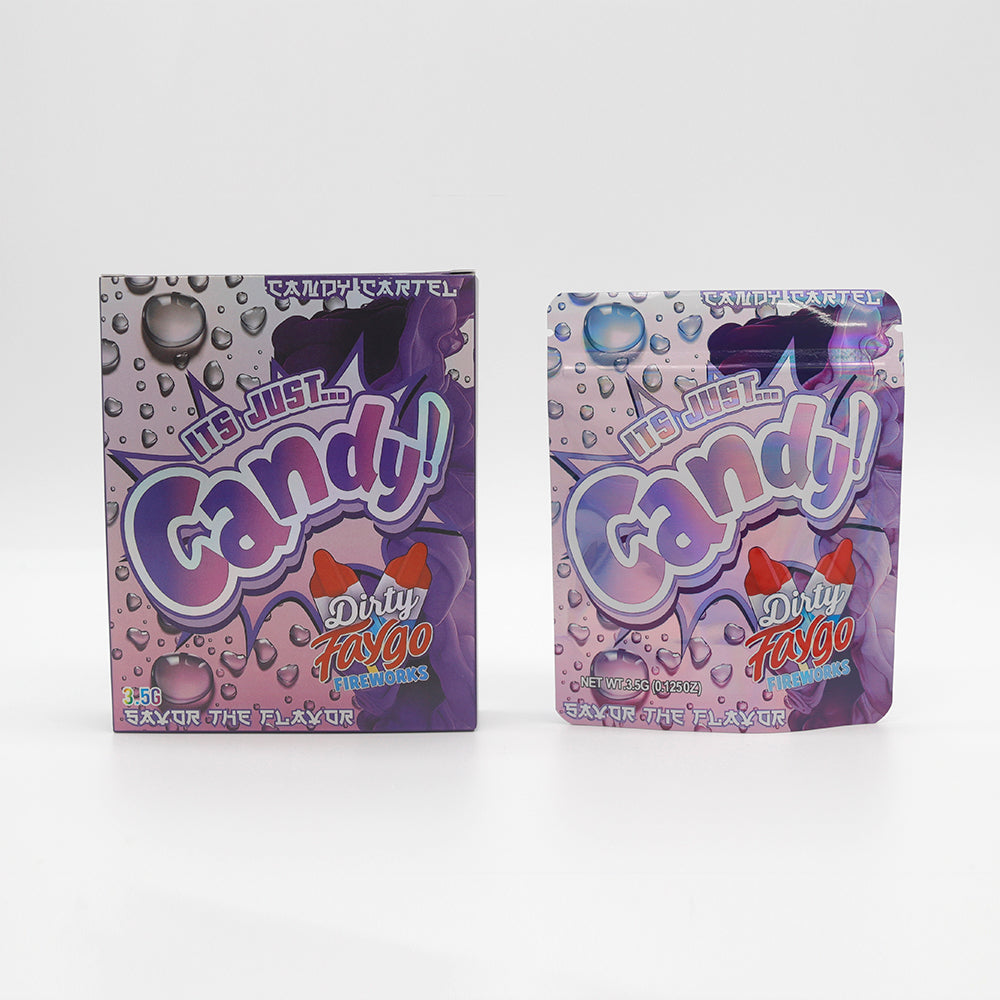 Holographic Popsicle Smell Proof Metallized Foil Stand Strong Bags with Matching Box 3.5g