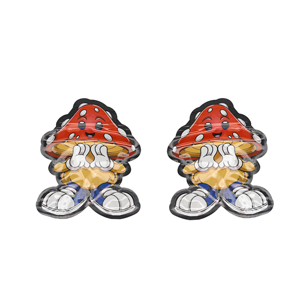 Flat Zipper Seal – Die Cut Mushroom Boy Smell Proof Mylar Foil with Matching Box 3.5g