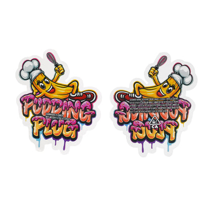 Flat Zipper Seal Bags – Yellow Banana Pudding Die Cut Smell Proof Mylar Foil