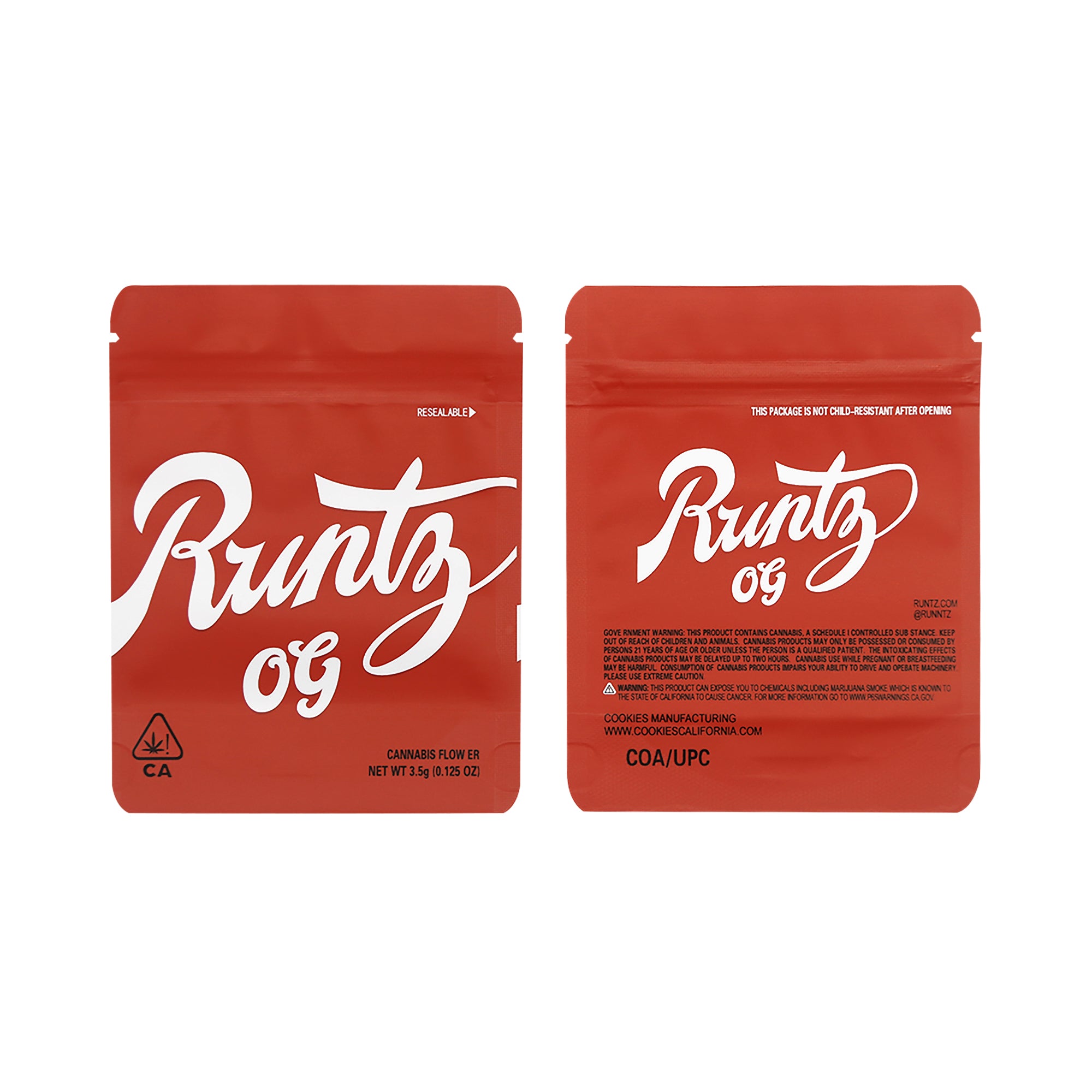 Matte Runtz OG Smell Proof Metallized Foil Stand Strong® Bags