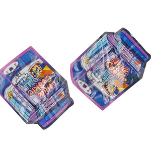 Flat Zipper Seal Bags – Holographic Milk Carton Die-Cut Smell Proof Mylar Foil