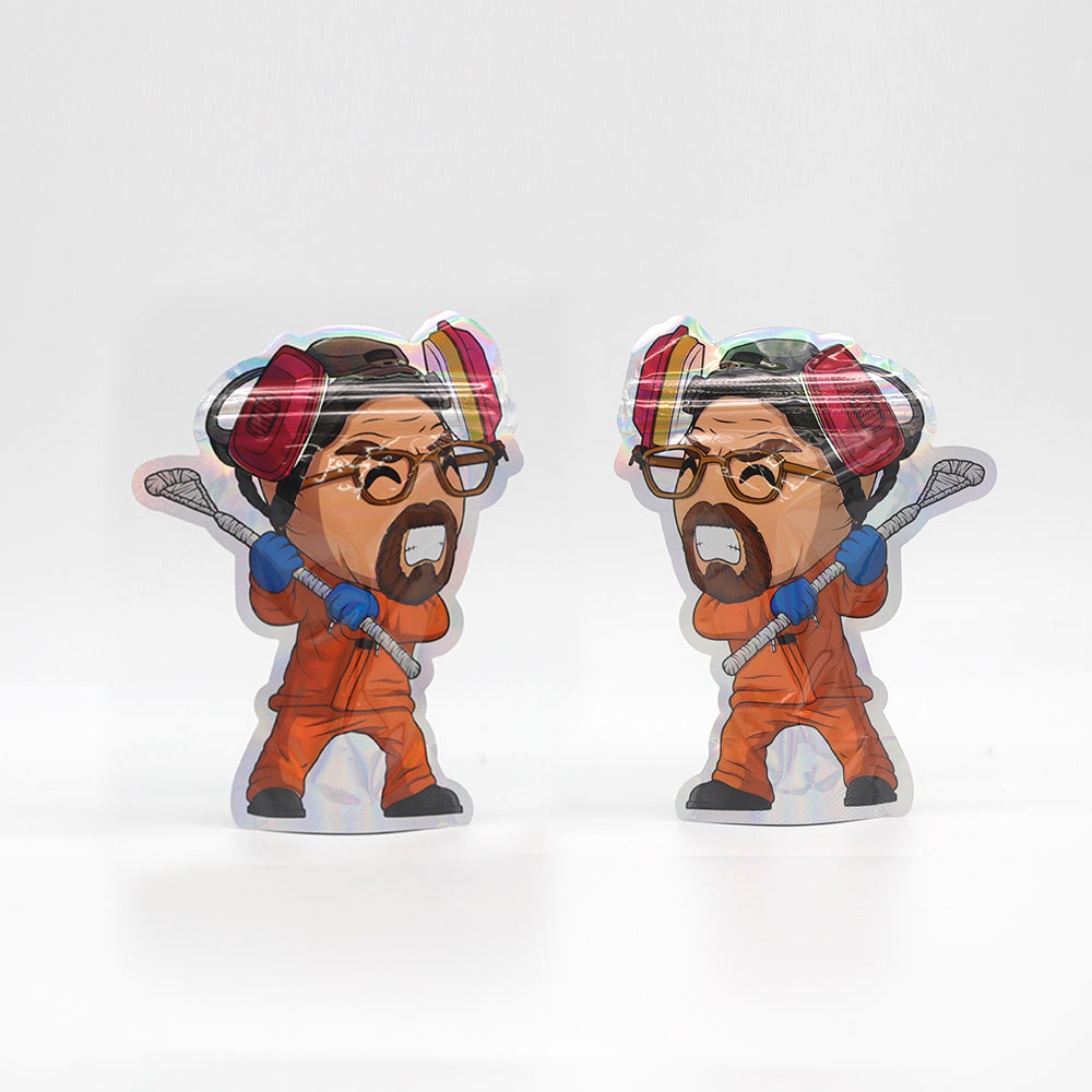 Holographic Science-Inspired Smell Proof Metallized Foil Stand Strong Bags with Matching Clear Window Box 3.5g