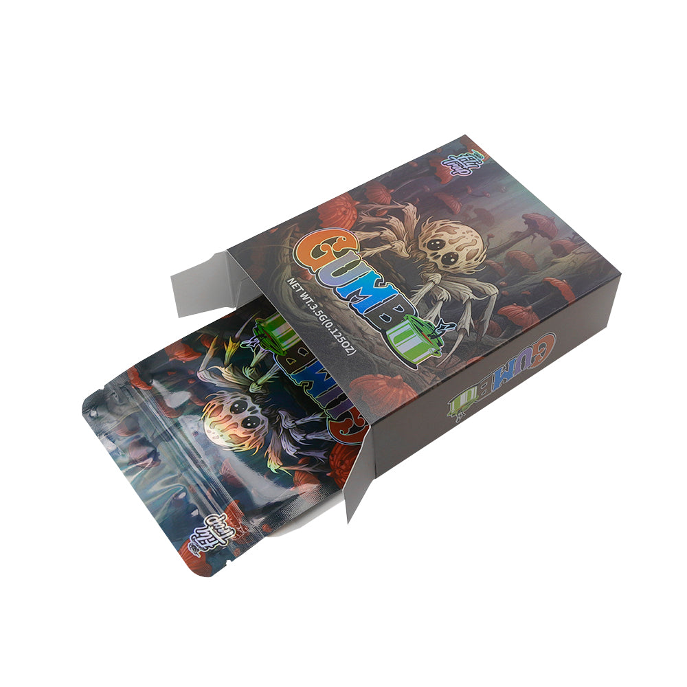 Holographic Tarantula Smell Proof Metallized Foil Stand Strong® Bags with Matching Box