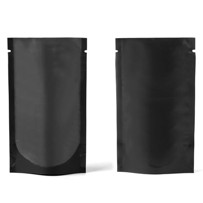 Matte Half Coal Black Plastic Open Top Stand Up SlickSeal™ Bags