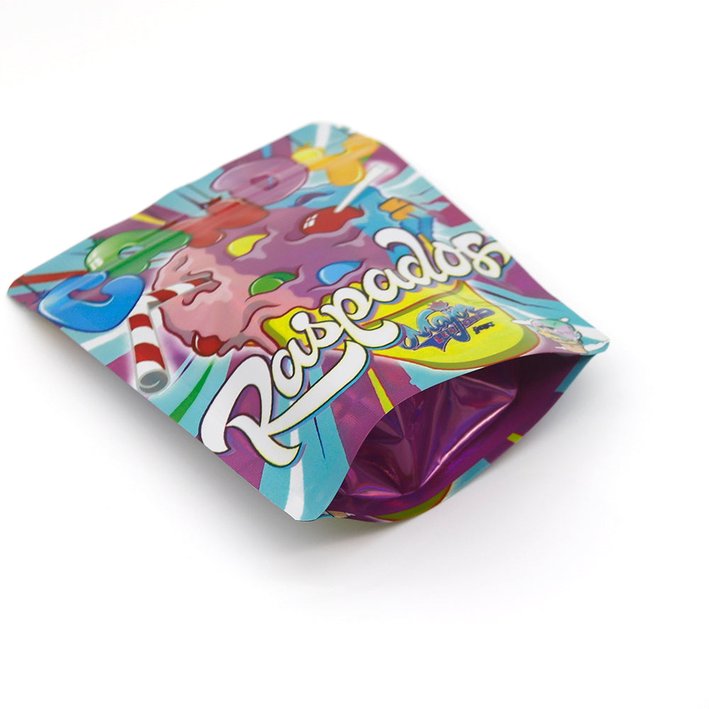 Holographic Shaved Ice Smell Proof Metallized Foil Stand Strong Bags with Matching Box 3.5g