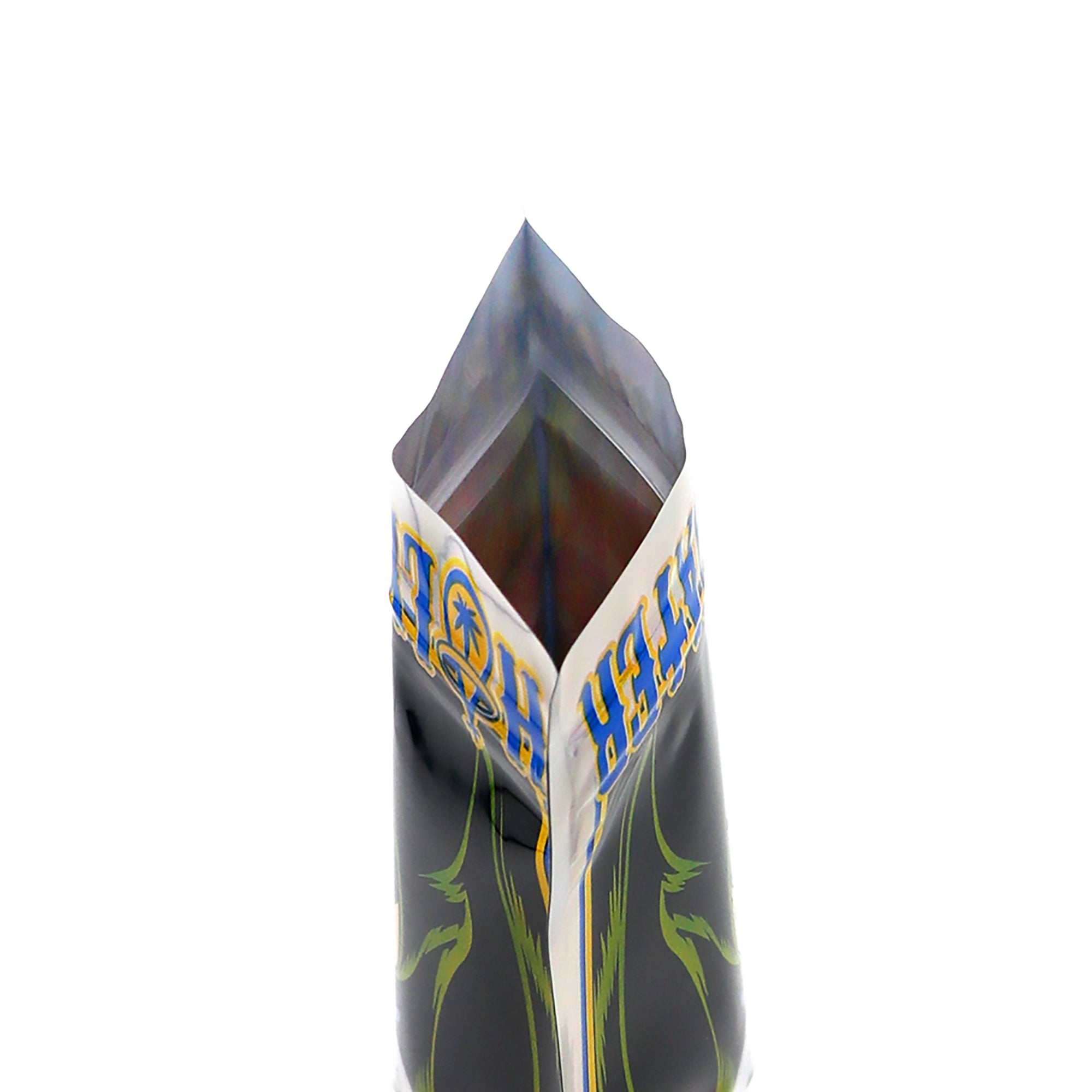 Flat Zipper Seal Bags – Holographic Holy Water Die Cut Smell Proof Bags