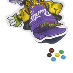 Flat Zipper Seal Bags – Purple Chain Man Die Cut Smell Proof