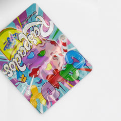 Holographic Shaved Ice Smell Proof Metallized Foil Stand Strong Bags with Matching Box 3.5g