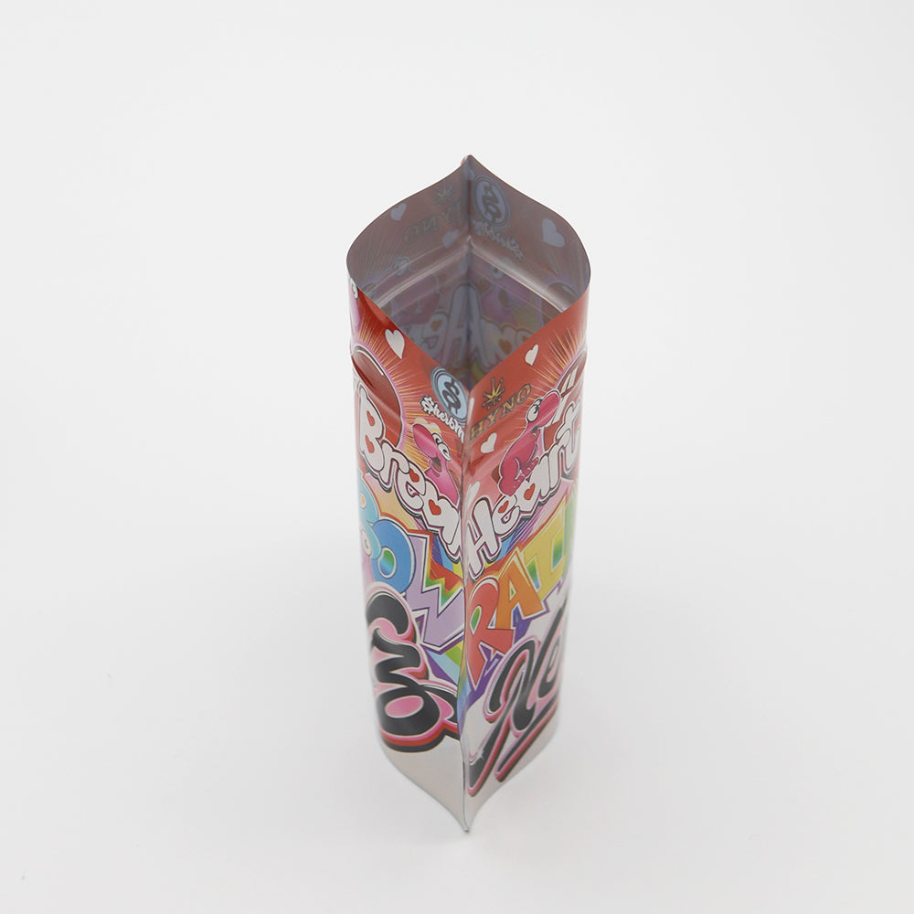Holographic Rainbow Poppers Smell Proof Metallized Foil Stand Strong Bags with Matching Box 3.5g