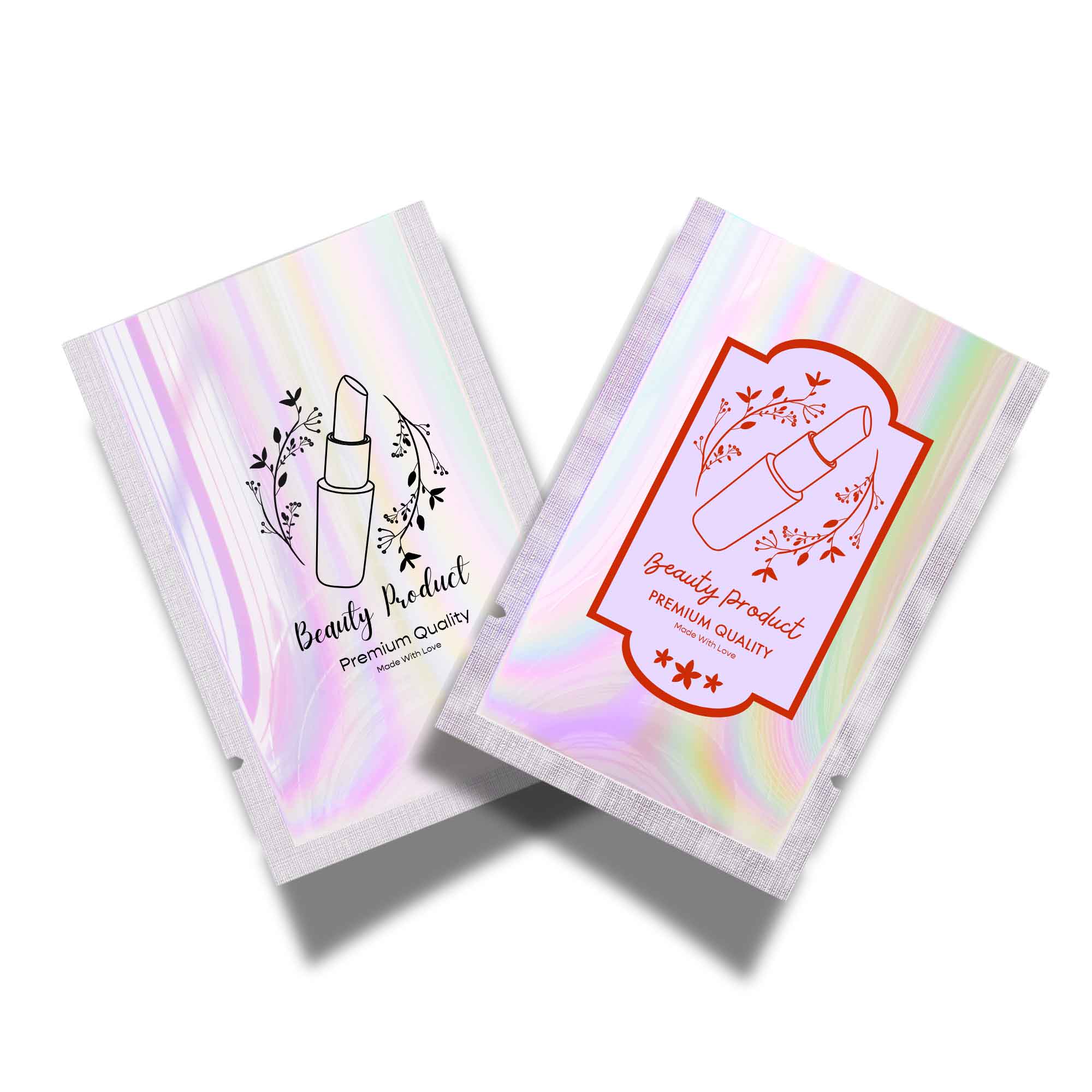 Customizable Clear Plastic and Galactic Holographic Metallic Mylar Flat Open Top Bags (Basic Printing)