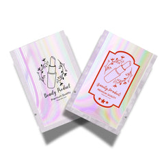 Customizable Clear Plastic and Galactic Holographic Metallic Mylar Flat Open Top Bags (Basic Printing)
