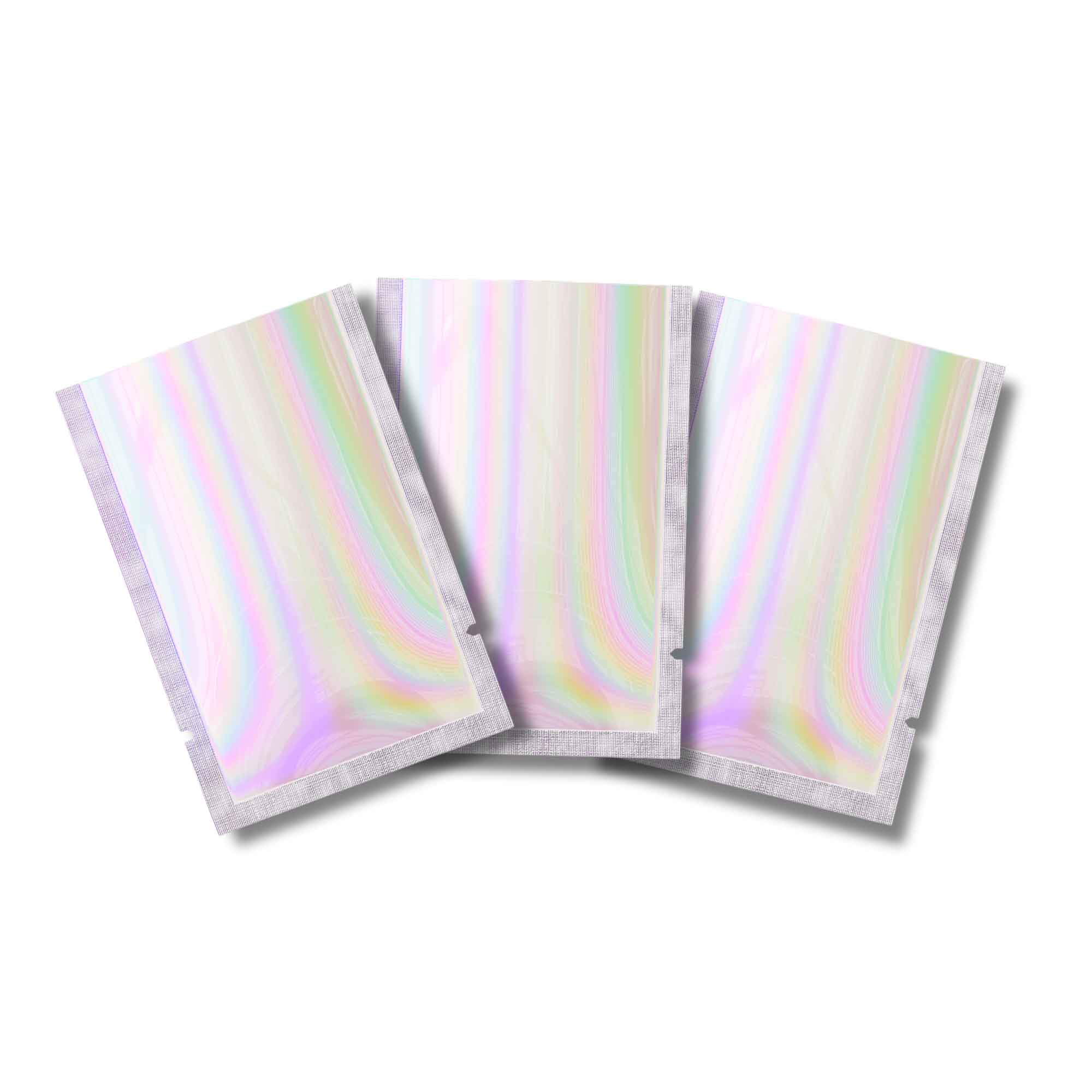 Customizable Glossy Diamond Holographic Mylar Foil Open Top Bags (Basic Printing)