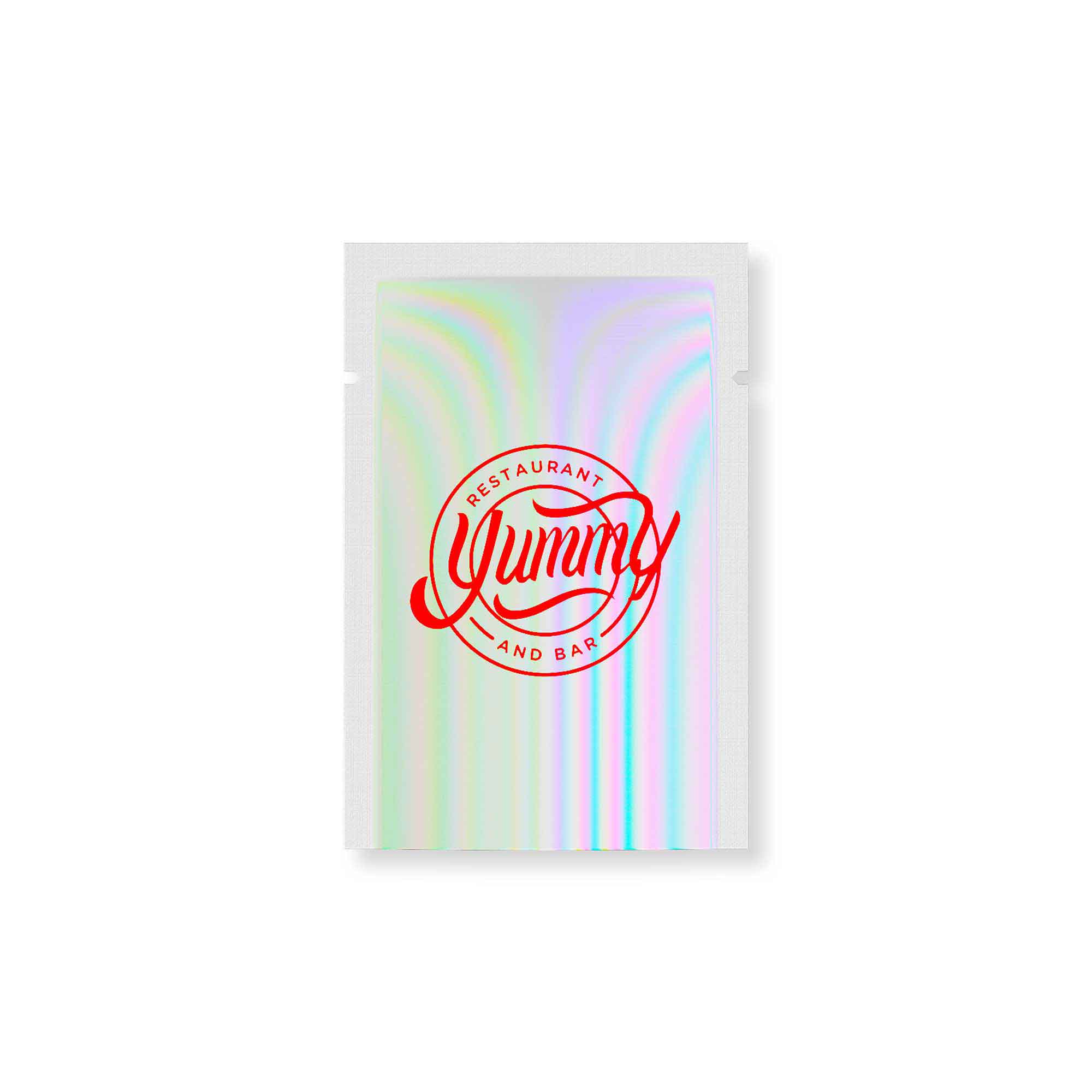 Customizable Glossy Diamond Holographic Mylar Foil Open Top Bags (Basic Printing)