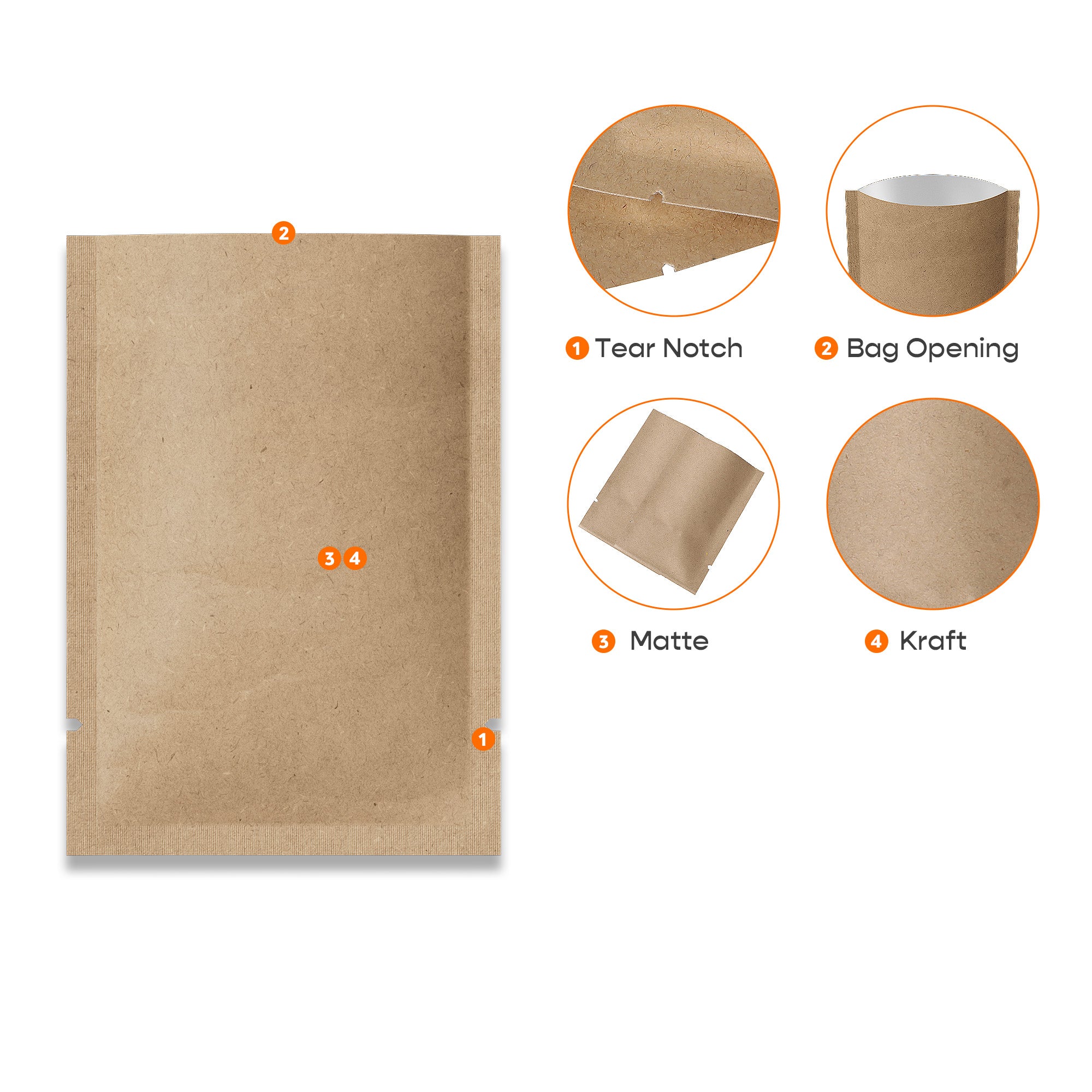 100 Premium Black Mylar Foil Pouches - 4cm X 6cm Open Top Bags For Coffee, Tea, Herbs
