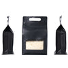 QQ Studio® Smooth Matte Colored Side Gusset Stand Strong® Bags with Die Cut Handles - Waxed Black