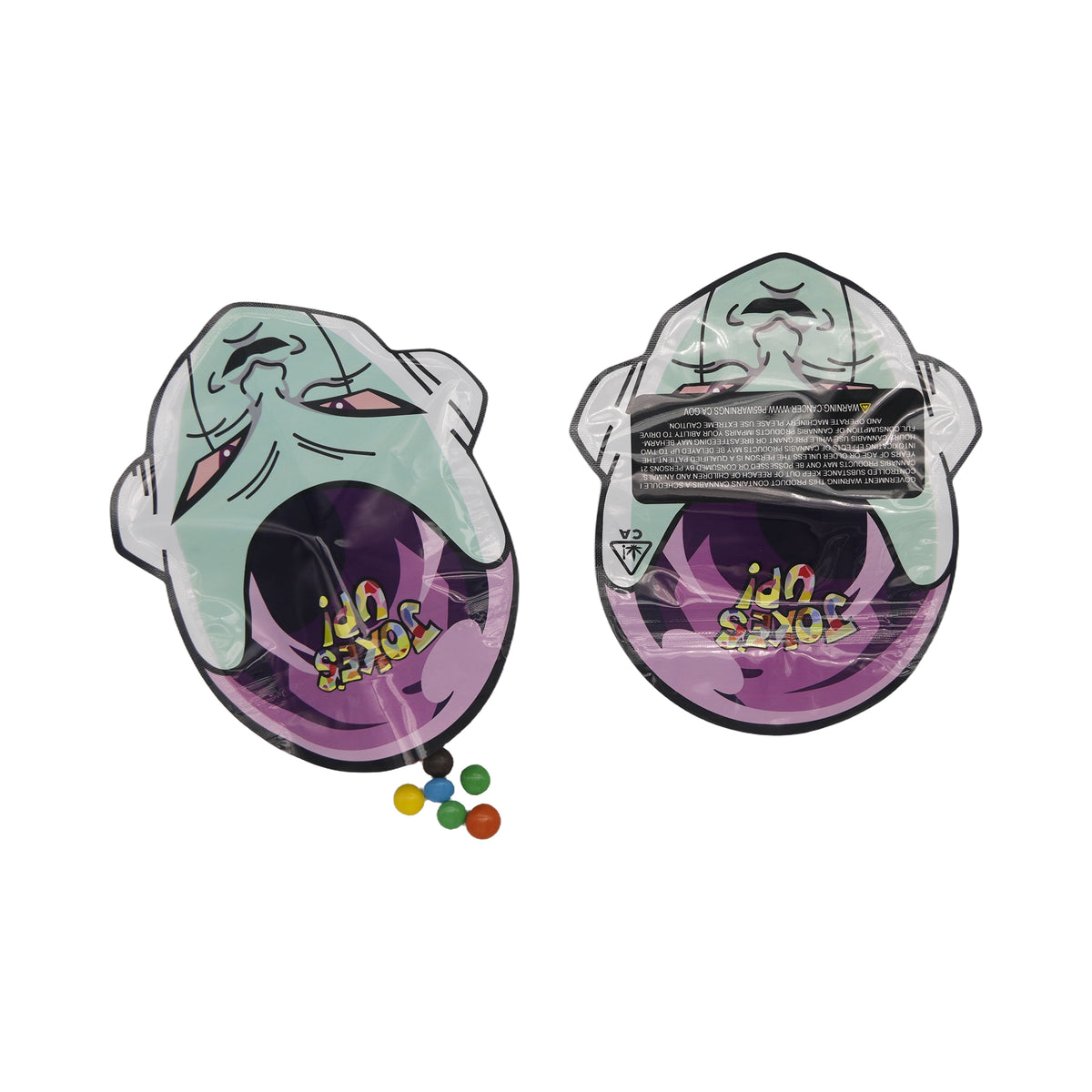 Flat Zipper Seal Bags – Anime Jokes Up Die Cut Head Shape Smell Proof Mylar Foil