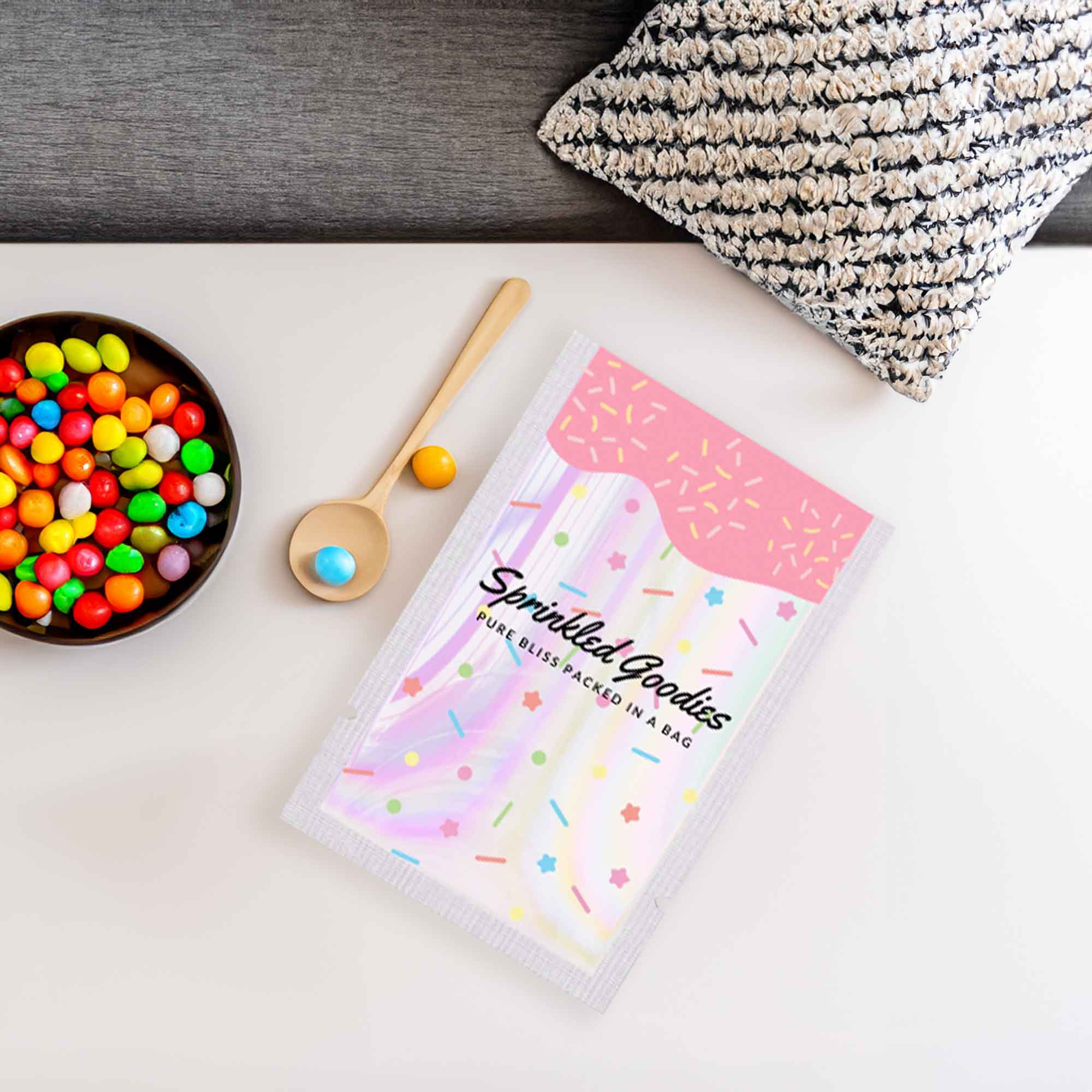 Customizable Clear Plastic and Galactic Holographic Metallic Mylar Flat Open Top Bags (Full Customization)