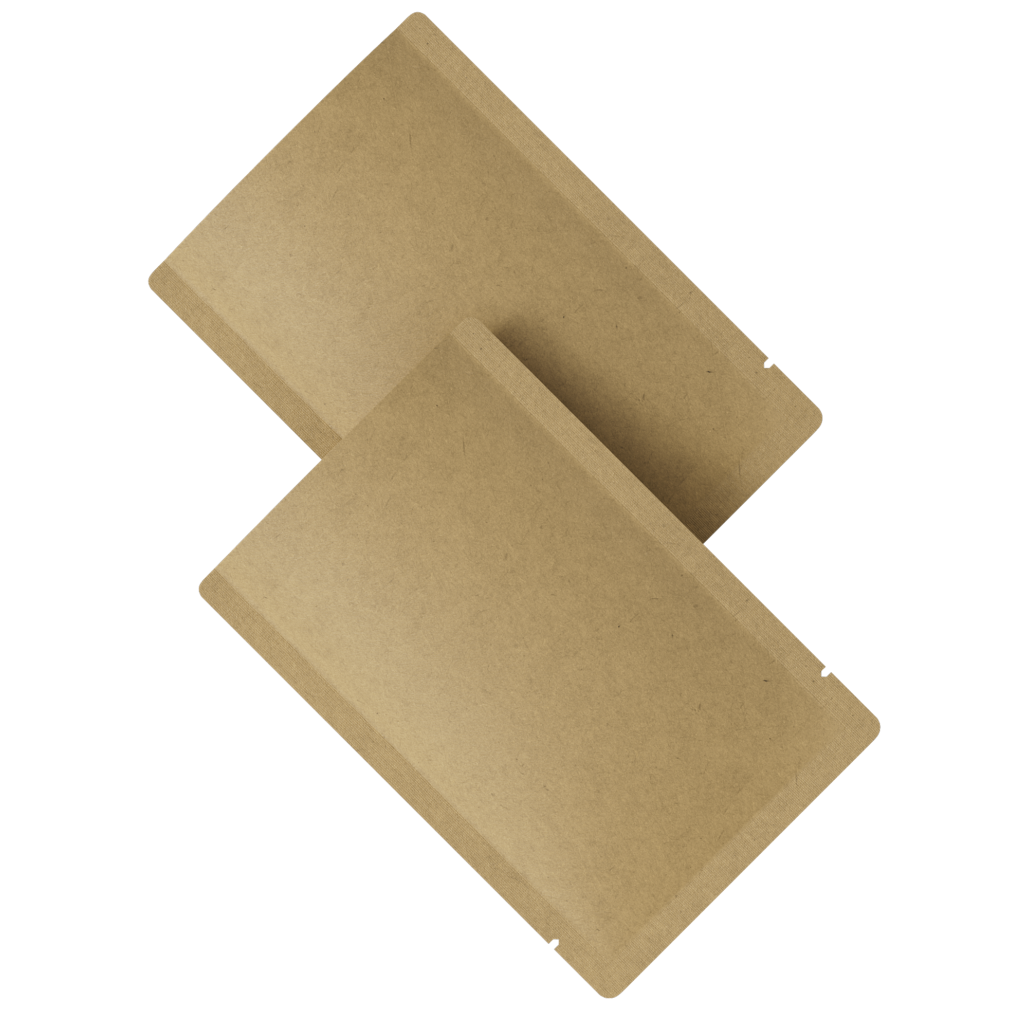 Natural Peanut Brown Kraft Mylar Foil Open Top Bags