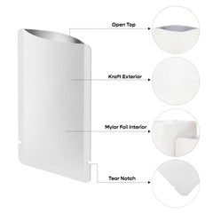 Customizable Natural Kraft Mylar Foil Open Top Bags (Full Customization)