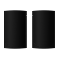 Matte Waxed Black Mylar Open Top Heat Sealable Stand-Up Bag with Rounded Corners