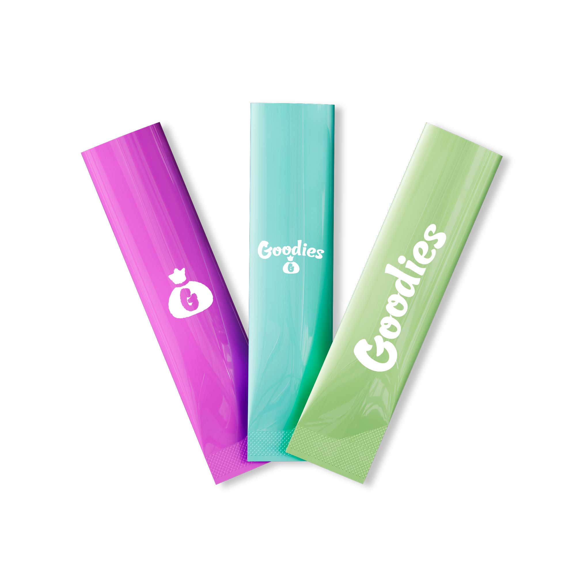 Customizable Double-Sided Glossy Aluminum Open Top Stick Pouches (Basic Printing)