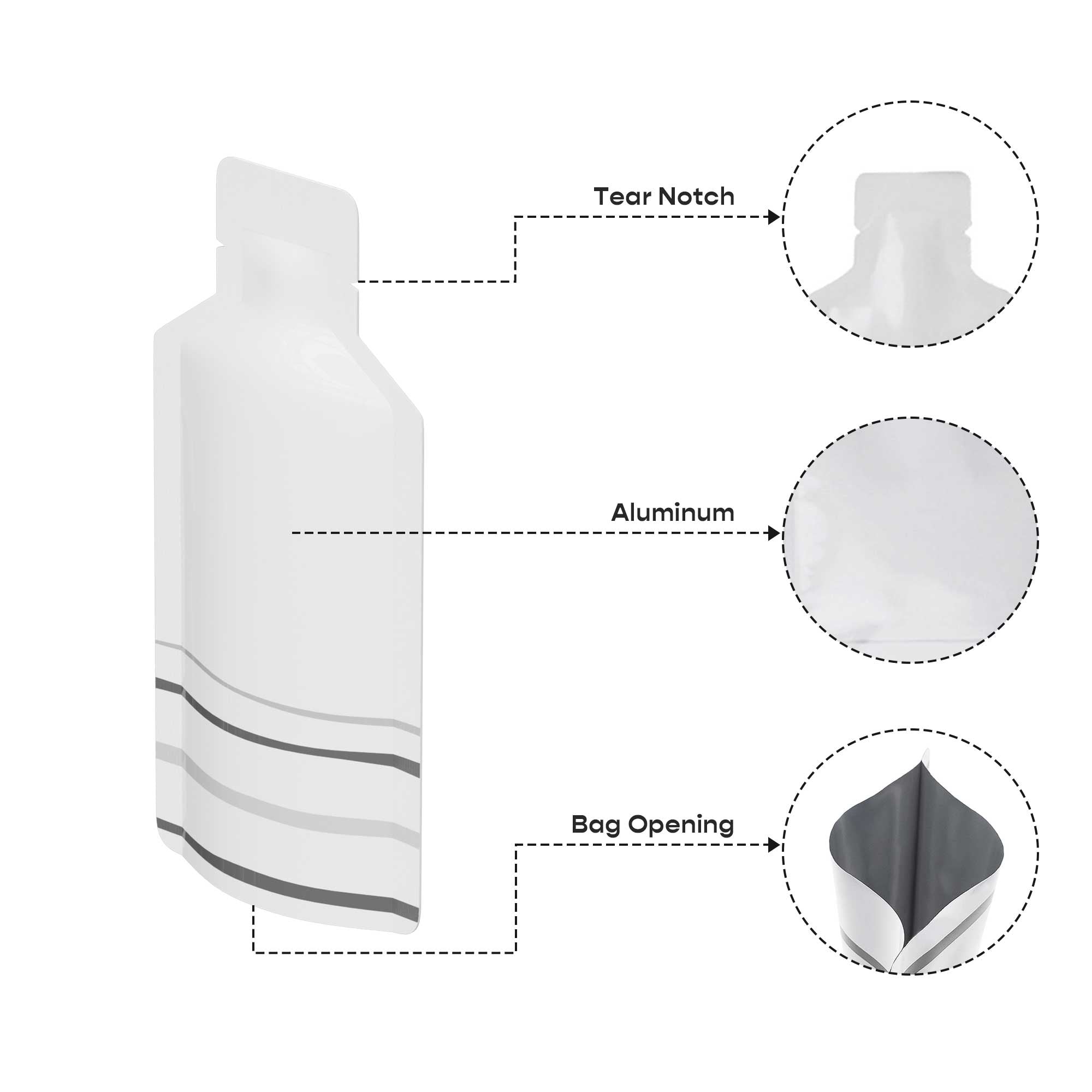 Customizable Double-Sided Aluminum Bottle Shape Open Bottom Bags (Basic Printing)