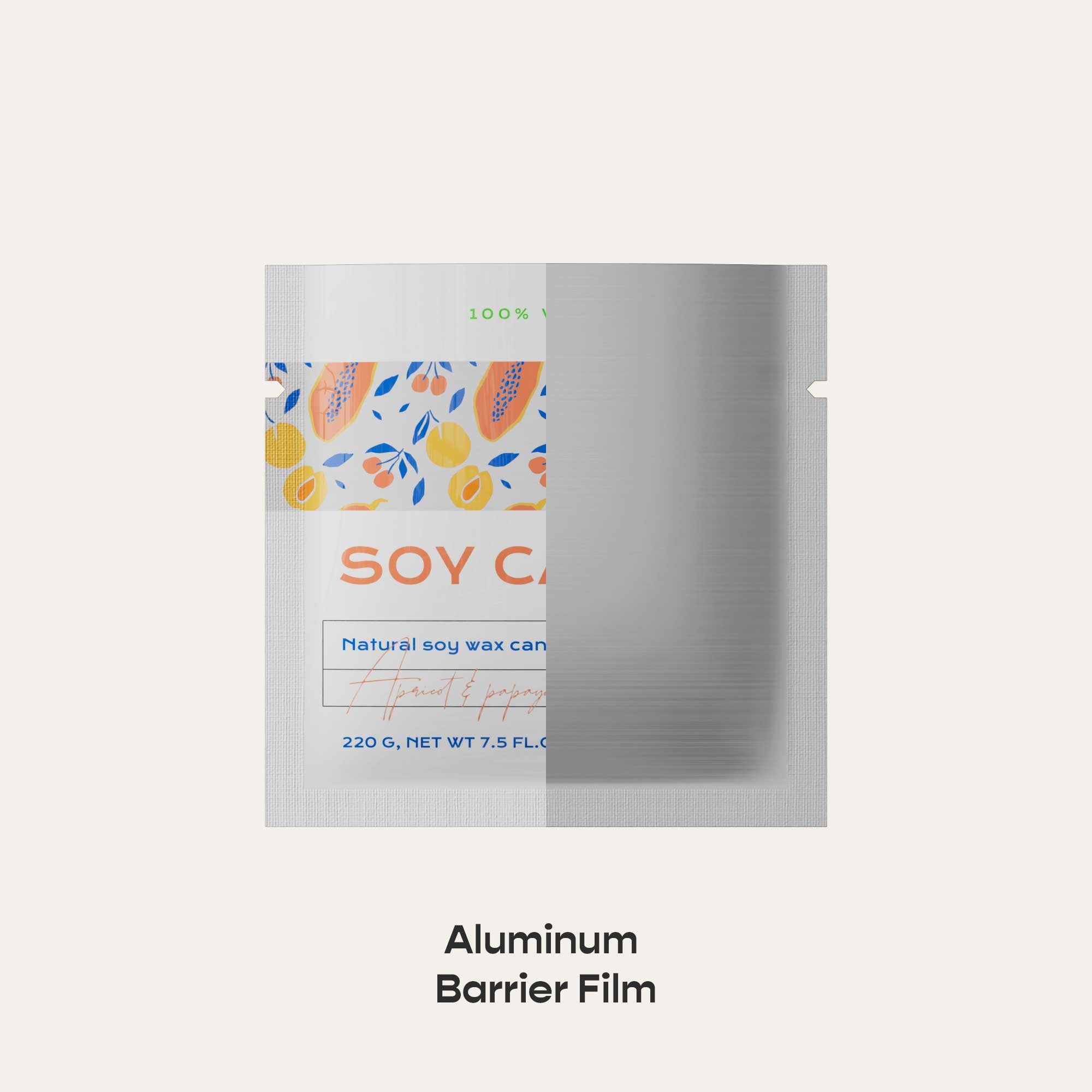 Customizable Matte Square Aluminum Foil Open Top Bags (Full Customization)