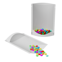 Matte Half Color Plastic Rounded Corners Open Top Stand Up SlickSeal™ Bags