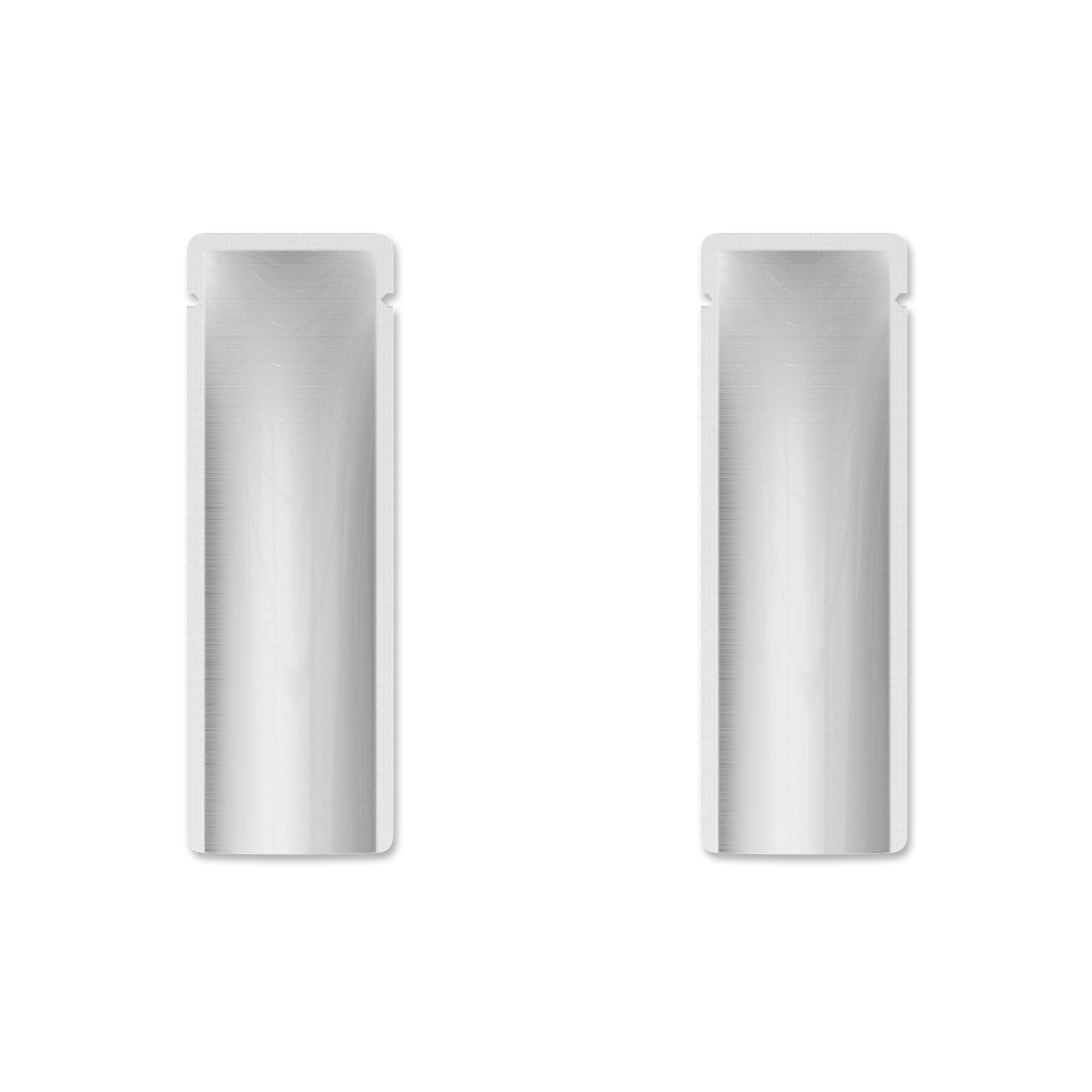 Customizable Iron Silver Aluminum SlickSeal™ Stick Pouches Bags with Rounded Corners (Basic Printing)