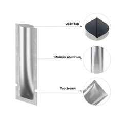 Customizable Aluminum Open Top Stick Pouches with Straight Corners (Full Customization)