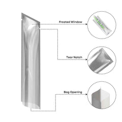 Customizable Clear Front Aluminum SlickSeal™ Stick Pouches with Straight Corners (Full Customization)