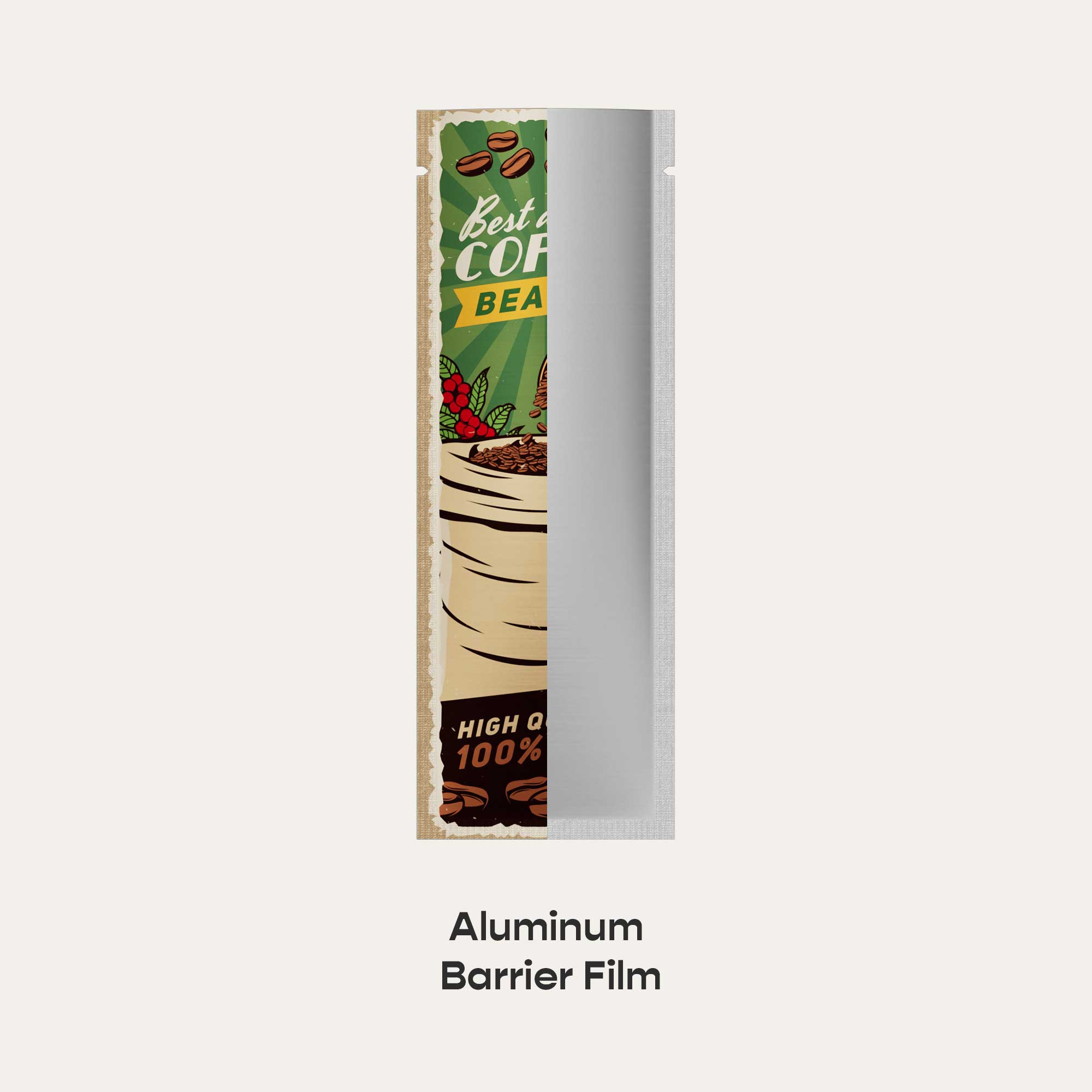 Customizable Long Metallic Aluminum Open Top Stick Pouches (Full Customization)