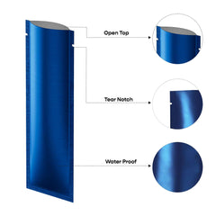 Customizable Long Metallic Aluminum Open Top Stick Pouches (Full Customization)
