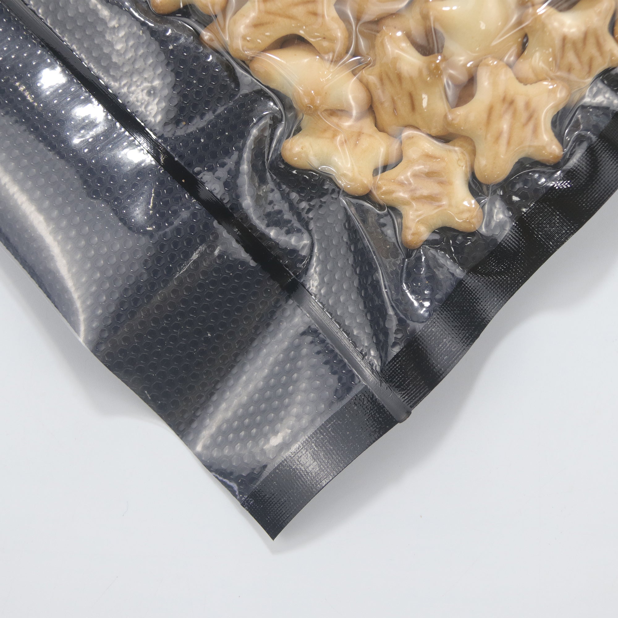 Glossy Half Mirror Black Polyethylene SlickSeal™ Vacuum Seal Rolls