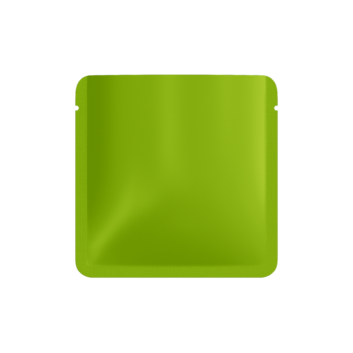 Matte Rustic Coniferous Green Square Aluminum Foil Packaging Bag with Rounded Corners